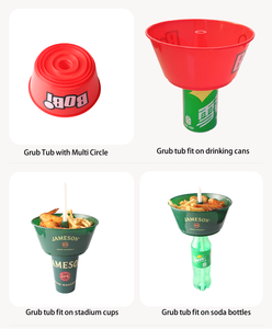 Bandeja de Aperitivos y Comida Desechable 2 en 1 con Vaso de PP, Vaso Personalizado con Pajita - Product Image 4