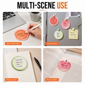 Notas Adhesivas con Forma de Frutas Coloridas, Blocs de Notas Autoadhesivos Bonitos, Papel Grueso y Liso, Adhesivo Fuerte, Logotipo Personalizado para la Escuela y la Oficina - Product Image 3