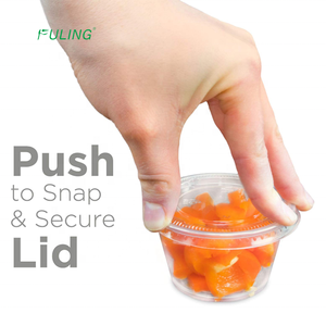 Gobelets jetables en plastique transparent pour condiments, mini portions, avec couvercles, 0,75 oz, 1 oz, 1,5 oz, 2 oz, 3,25 oz, 4 oz, 5,5 oz - Product Image 2