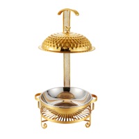 Luxuriöser Vergoldeter Chafing Dish 8L Kapazität 50-70°C Temperaturkontrolle Alkoholbetriebener Buffet-Ofen Restaurant Hot Pot