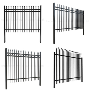 Customized Galvanized 6ftx8ft Metal Tube Anti Rust Security Steel <strong>Fence</strong> Powder Coated Steel Picket <strong>Fence</strong>