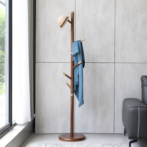 Soporte de abrigo de madera creativo de alto lujo para sala de estar dormitorio piso de madera maciza sombrero ropa colgante soporte de abrigo de calidad Premium - Product Image 1