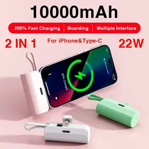 10000mAh Mini Power Bank 2 EN 1 Chargeur Rapide de Téléphone Portable <span class=keywords><strong>Batterie</strong></span> <span class=keywords><strong>Externe</strong></span> Power Bank Plug Play Type-C Pour <span class=keywords><strong>iPhone</strong></span> <span class=keywords><strong>Samsung</strong></span> Huawei - Product Image 1
