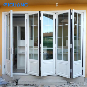 Qiguang ประตูระเบียงกระจกสองชั้นแบบพับได้, ประตูพับได้สำหรับใช้ในครัวเรือนทำจากอลูมิเนียมกันกระแทก - Product Image 2