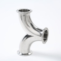 Yijia Modelo 001, Conexión en T Tipo Y de Acero Inoxidable 304, de Instalación Rápida, Pulida, No Estándar, Reductora, para Tuberías de Gran Diámetro