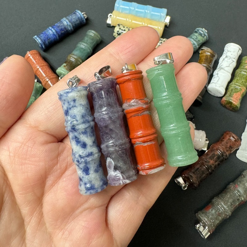 Natural Stone Bamboo Pendant Assorted Hand
