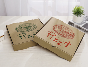 Caja de <span class=keywords><strong>Pizza</strong></span> de Papel Kraft Personalizada de 6, 7 y 8 Pulgadas, Caja de Embalaje Ecológica para Llevar, Impresión de Logotipo al por Mayor, Cartón de Grado Alimenticio - Product Image 1