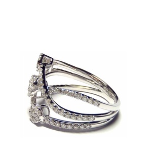 Bijoux hongkongais OEM design intelligent 18 carats or blanc massif véritable diamant rond large alliance vintage bagues de mariage pour femmes - Product Image 2