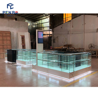 Kios Etalase Perhiasan Modern Berbahan Kaca Berkualitas Tinggi dengan Lampu LED untuk Jam Tangan dan Ponsel, Ukuran dan Warna Dapat Disesuaikan PENBO
