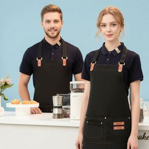 Delantal con Logotipo Personalizado para Chef, Delantal de Lona con Logotipo Impreso para Cocina, Restaurante, Cafetería, Delantal para Camarero - Product Image 5