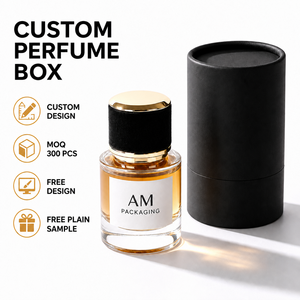 Boîte Cadeau Cylindrique en Papier Kraft Personnalisée pour Flacon de Parfum - Product Image 1