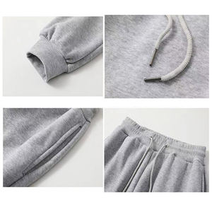 Calças Esportivas Soltas Personalizadas em Cor Sólida Cinza, Calças de Moletom Grossas com Pernas Retas e Calças Casuais para Outono e Inverno - Product Image 4