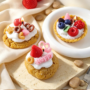 เทียนหอมรูปขนมหวานจำลอง กลิ่นครีมผลไม้ ของขวัญตกแต่งบ้าน - Product Image 2