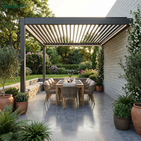 Kit de pergola en aluminium avec toit à lames orientables, gazebo imperméable, pavillon métallique pour projets de transformation de jardin DIY