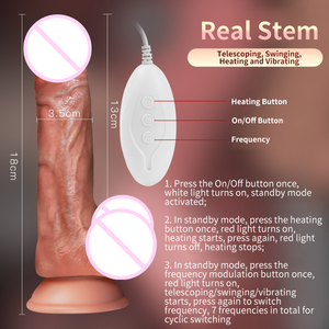 Venta al por mayor juguetes sexuales para adultos consolador grande realista para mujeres calentamiento estirable vibrador D52 - Product Image 1