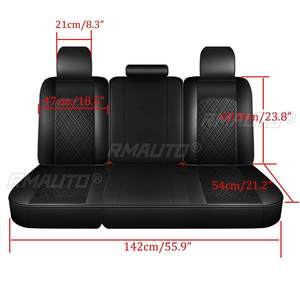 Juego Completo de 5 Fundas de Asiento para Automóvil, Fundas de Asiento de Cuero PU Impermeables para Ford F150 Crew Cab 2009-2021 - Product Image 6