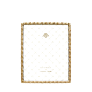 Marco de fotos de aleación de zinc, forma rectangular dorada, patrón punteado, regalo de alta gama, regalo de aniversario - Product Image 1