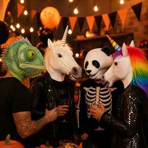 28 Styles <span class=keywords><strong>de</strong></span> Masques en Latex Réalistes Tête d'Animal (Caméléon, Licorne) – Masques Intégraux pour Halloween, Fêtes Costumées, Cosplay – Vente en Gros Usine - Product Image 3