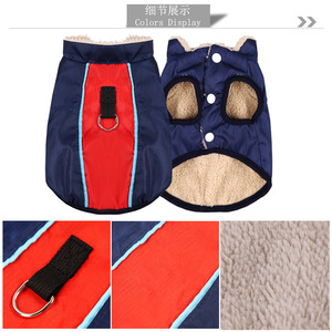 Waterproof Cotton-Padded <b>Dog</b> <b>Coat</b> Red Navy Blue Stripes Winter <b>Warm</b> Pet Clothes for Medium Large Breeds - Product Image 5