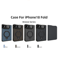 Étui de téléphone OEM ODM pour iPhone 18 Duo, personnalisable avec différents styles, étui magnétique pliable avec support anneau pour doigt