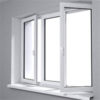 Ventana Corredera de Aluminio de Doble Acristalamiento con Marco de Aluminio Negro de Diseño Simple