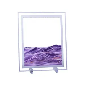 5 Inch 7 Inch 10 Inch Square Glass 3D Sand Art Painting Sandscape Fluid Dynamic Sand Clock Hourglass Wholesale