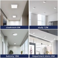 Plafonnier LED rond ultra fin 6w 12w 18w 24w, plafonnier LED à montage en surface pour la maison, plafonnier LED d'intérieur