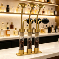 50ml Single Clear Glass Aroma Bottle Brass Aroma Instrument Essential Oil Perfume Aroma Coffee Beans Smell Test Perfume Bottle