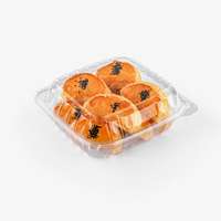 Jetable 8 pouces plateaux carrés alimentaire pâtisserie fromage dessert boîte conteneur en plastique transparent mini salade gâteau pâtisserie tranche boîte avec couvercle