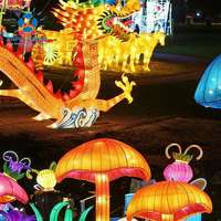 Anpu Lighting - Linterna Gigante con Motivo de Dragón Chino Tradicional, Luz LED para Exteriores, Impermeable, Decoración para el Día de Año Nuevo, Festivales y Eventos