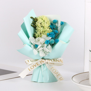 Mini bouquet de fleurs séchées, petites fleurs de myosotis et de roses, décoration de voiture, cadeau pour la fête des enseignants - Product Image 1