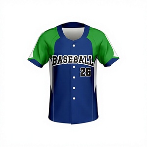 Maillot de baseball personnalisé à blocs de couleurs, manches courtes, nom de l'équipe, numéro du joueur imprimé, uniforme de softball - Product Image 1