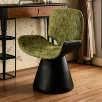 Chaise de maquillage pour chambre à coucher - Tabouret de maquillage rétro de style français avec dossier pour les soins de beauté. Table de maquillage de luxe pour femmes, style mid-century