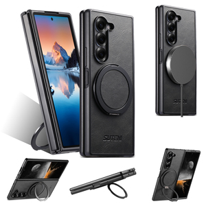 Funda SUTENI para Samsung Z Fold 8 Ultra con Carga Inalámbrica Magnética 360 °   Soporte Giratorio con Hebilla de Cuero Sintético para <span class=keywords><strong>Galaxy</strong></span> Z Fold <span class=keywords><strong>7</strong></span> 6 - Product Image 4