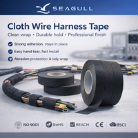 Seagull Flexibles Polyester-Gewebeband mit Starker Haftung 105 ° C-Temperaturbeständiger, handreißbarer Klebeband für Kabelbäume