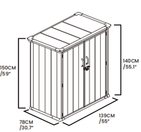 Armoire de rangement de jardin en acier rotomoulé KENDA 1400L, verrouillable, étanche, facile à assembler, pour l'extérieur, le jardin, le patio, la cour, pour ranger les outils