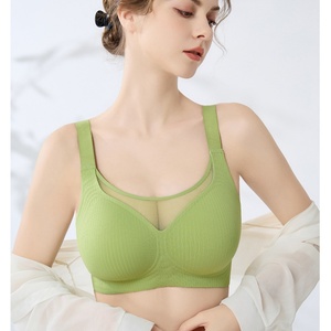 Soutien-gorge grande taille pour femmes soutien doux bretelles fines soutien-gorge confortable respirant soutien-gorge push up gelée dentelle soutien-gorge sans couture tissu en maille - Product Image 5