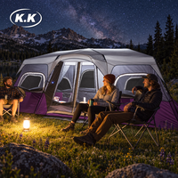 Tente familiale Kawagebo Kamp (KK) à montage instantané et facile pour le camping, grande tente cabane imperméable pour 12 personnes, OEM ODM en gros
