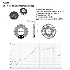 36Mm <span class=keywords><strong>45Mm</strong></span> 110dB Vỏ Thép Hình Tròn Phẳng Mỏng 8Ohm 1W Đầy Đủ Phạm Vi Mylar Cone Loa Cho Máy Tính Bảng Máy Tính Interphone - Product Image 3