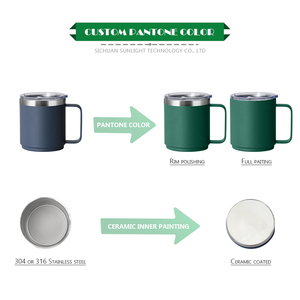 Taza de café con impresión personalizada, taza blanca térmica de Metal con logotipo, taza de colores apilable, termo al vacío, taza de té y café, vaso - Product Image 3