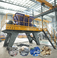 Déchiqueteuse à double arbre pour bouteilles en plastique PET usagées, sacs tissés, films plastiques, fûts et sacs de conteneurs