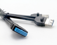 Cable interno de extensión de fecha para placa base de ordenador portátil, montaje de Panel USB 3,0 Dual hembra A 20 pines