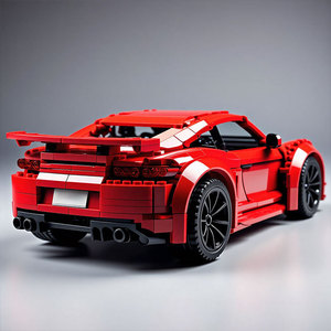 Custom <b>Building</b> <b>Block</b> Sports Car Plastic Assembly Toy For 8 To 13 Years Friction Powered Unisex Model From China - Product Image 2