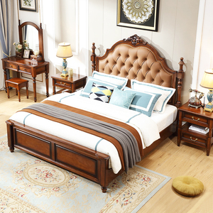 <span class=keywords><strong>Lit</strong></span> en cuir en <span class=keywords><strong>bois</strong></span> d'hôtel <span class=keywords><strong>de</strong></span> chambre à coucher <span class=keywords><strong>de</strong></span> style américain bon marché: <span class=keywords><strong>tête</strong></span> <span class=keywords><strong>de</strong></span> <span class=keywords><strong>lit</strong></span> en cuir <span class=keywords><strong>sculpté</strong></span> à boutons rivetés fabriqués à la main en chêne Wanult - Product Image 6