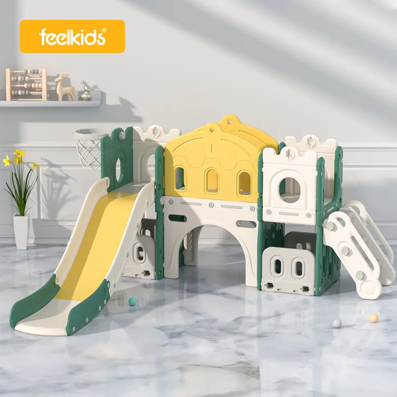 Toddler Indoor Playground Equipment Baby Play Playpen Children Home Slides Set And Swing Bridge For Plastic Kids Sliding Toys
