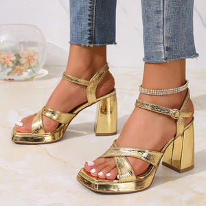 Sandalias de tacón alto con correa al tobillo para mujer, estilo versátil de verano, con una sola correa, tacón delgado y punta en pico - Product Image 4