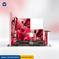 Stand d'exposition pliable portable en aluminium sur mesure avec éclairage LED 10x10 pieds et présentoir