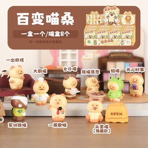 กล่องสุ่มฟิกเกอร์เรซิ่นรูปแมวเปลี่ยนรูปแบบได้ ชุด 8 ชิ้น ของตกแต่งโต๊ะทำงาน ของขวัญสำหรับวันหยุด - Product Image 1