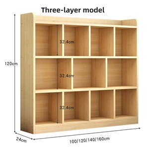 Pine Solid Wood Freestanding Modular Custom-Made <b>Modern</b> Minimalist Bedroom Bookcase with Straight <b>Shelves</b> Home Use - Product Image 6