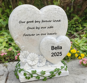 Estatua Conmemorativa <span class=keywords><strong>de</strong></span> Mascotas en Forma <span class=keywords><strong>de</strong></span> Corazón <span class=keywords><strong>de</strong></span> Resina Personalizable - Nombre/Cita Grabable, Diseño con Detalles Florales, <span class=keywords><strong>para</strong></span> Decoración <span class=keywords><strong>de</strong></span> Jardín y Recuerdo Conmemorativo - Product Image 5